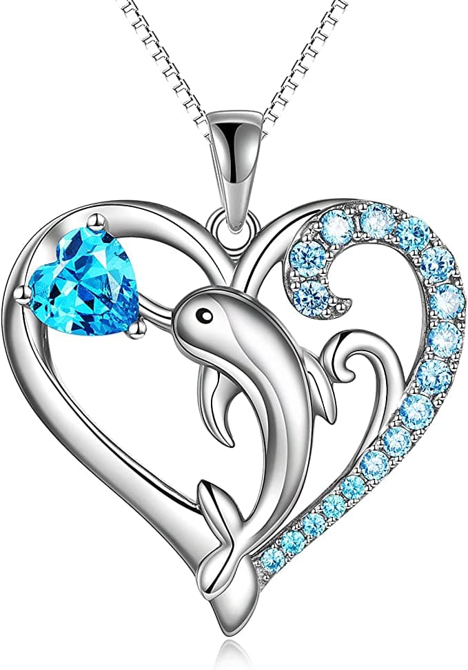Delfinkette mit zwei Herzen